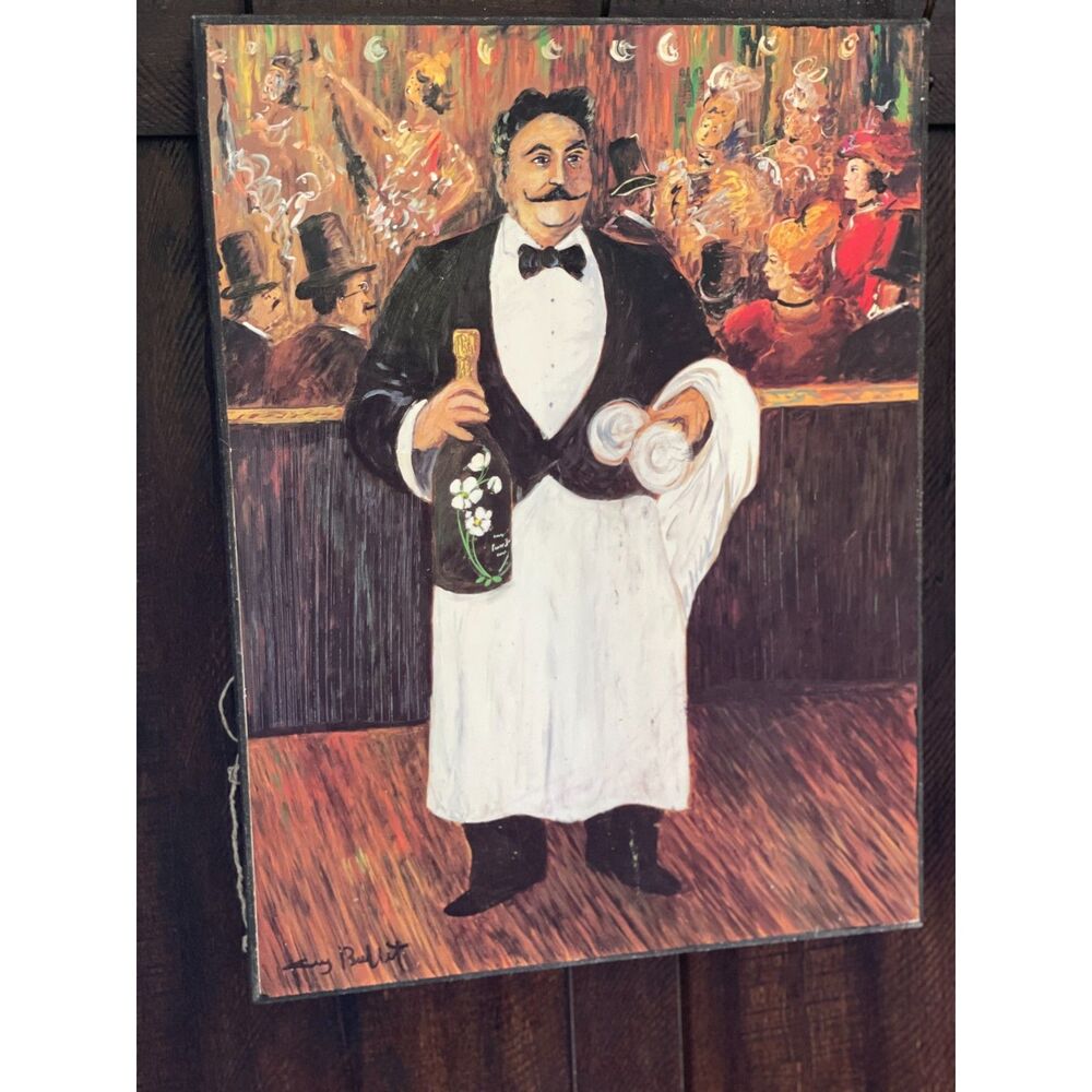 Vintage French Bistro Waiter Wall Art Toulouse Lautrec Style Paris Café Canvas